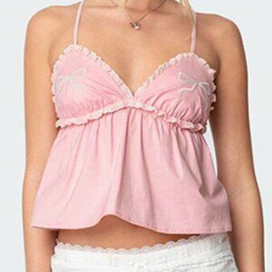 Edikted Bow & Frill Babydoll Top NWT